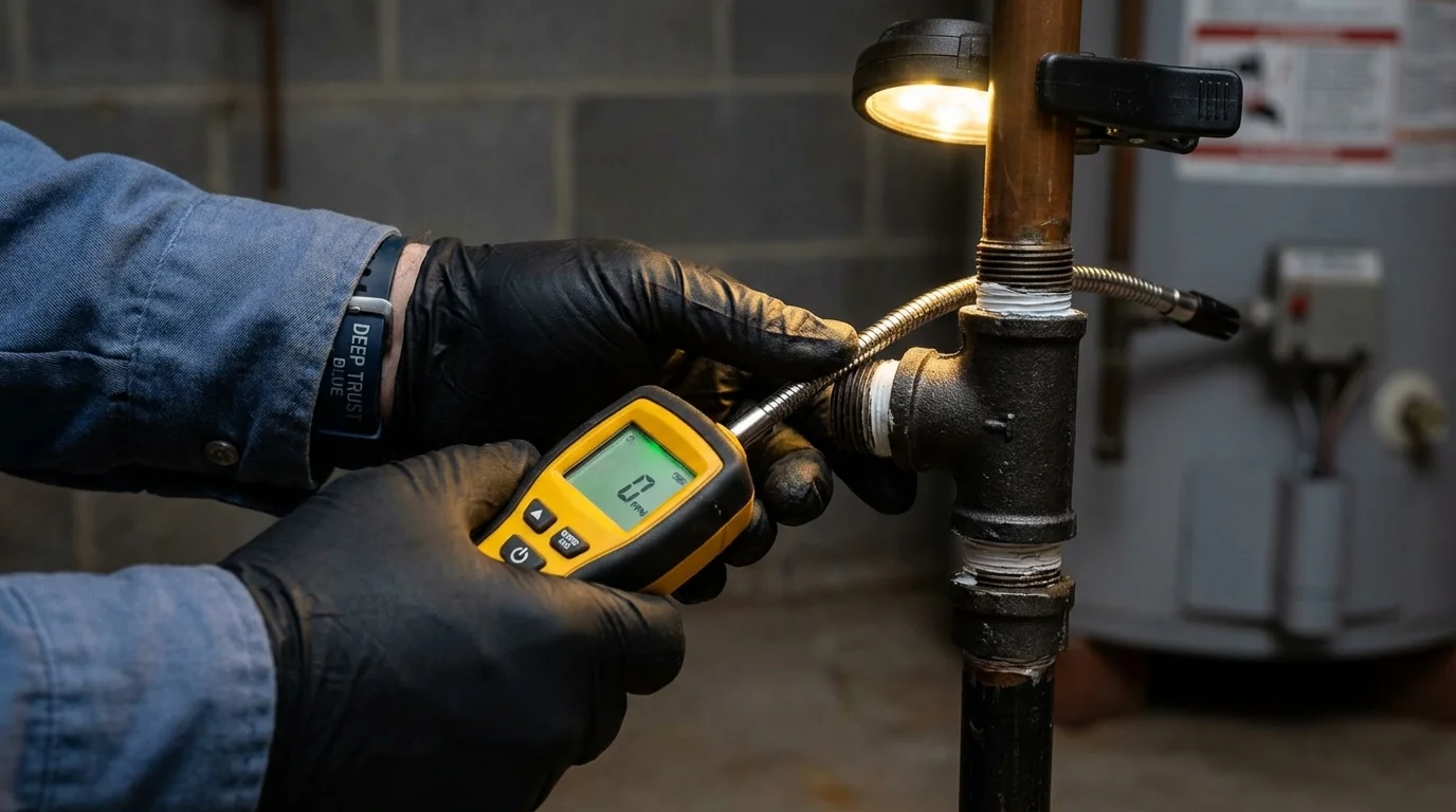Gas leak detection with electronic sniffer by Johns Plumbing LLC in Suitland